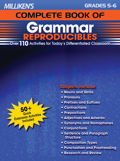 Libby Milliken s Complete Book Of Grammar Reproducibles Grades 5 6 Libby milliken s complete book of grammar reproducibles grades 5 6